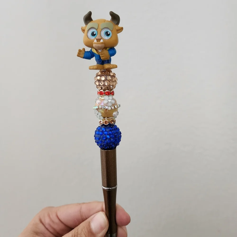 Disney Beast Character Pen with Blue and Brown Accents Doorable Black Ink Custom